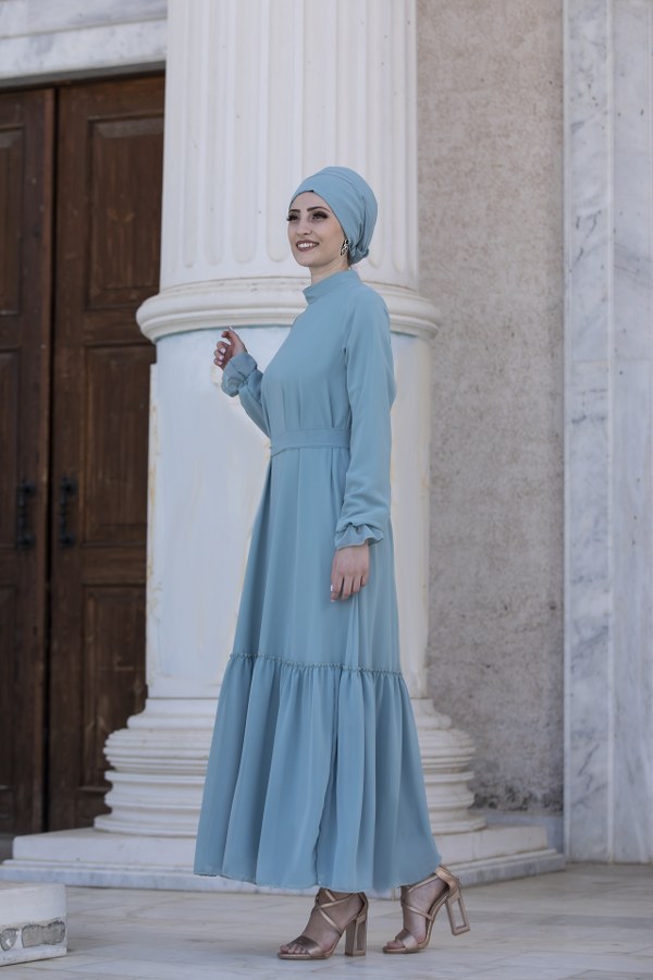 Şifon Arya Elbise Mint Şifon Arya Elbise Mint
