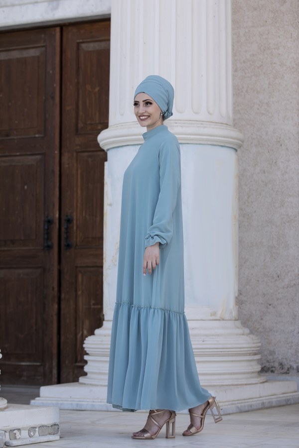 Şifon Arya Elbise Mint Şifon Arya Elbise Mint