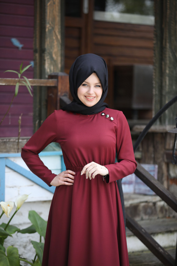 Prenses Elbise Bordo