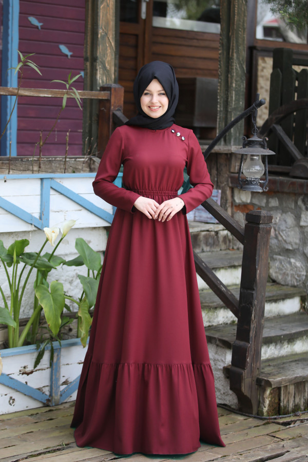 Prenses Elbise Bordo