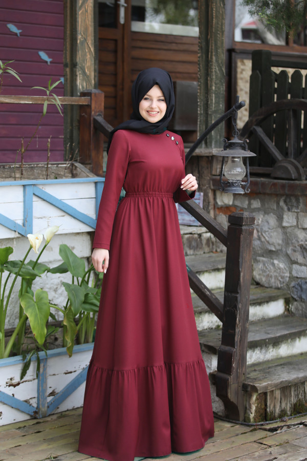 Prenses Elbise Bordo