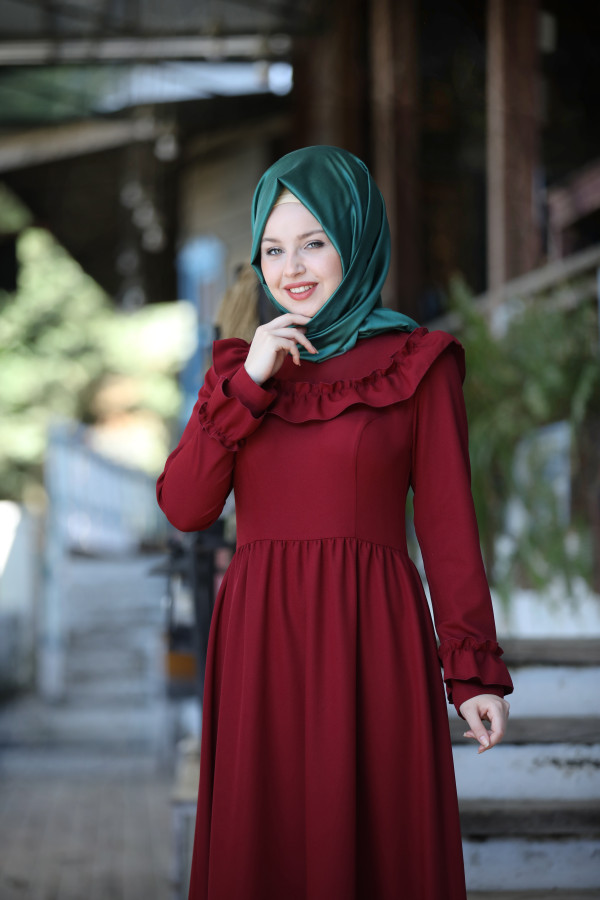Elfida Elbise Bordo
