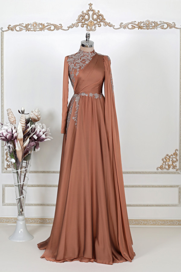 Hayal Chiffon Dress - Copper
