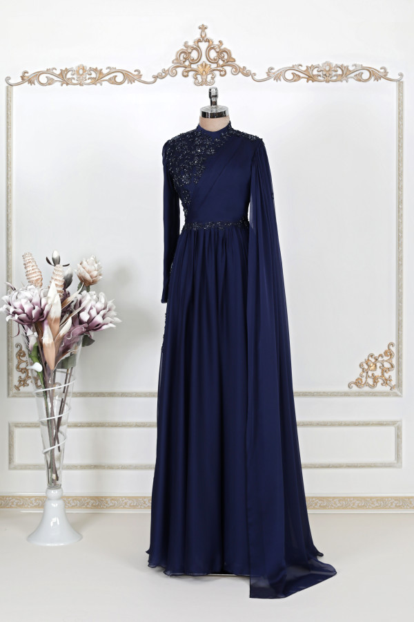 Hayal Chiffon Dress - Dark Blue Hayal Chiffon Dress - Dark Blue