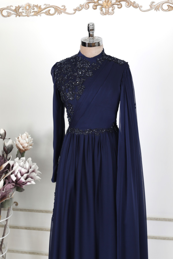 Hayal Chiffon Dress - Dark Blue Hayal Chiffon Dress - Dark Blue