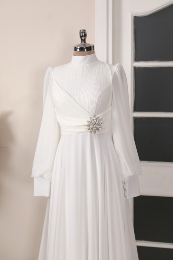 Valeria Evening Dress - White