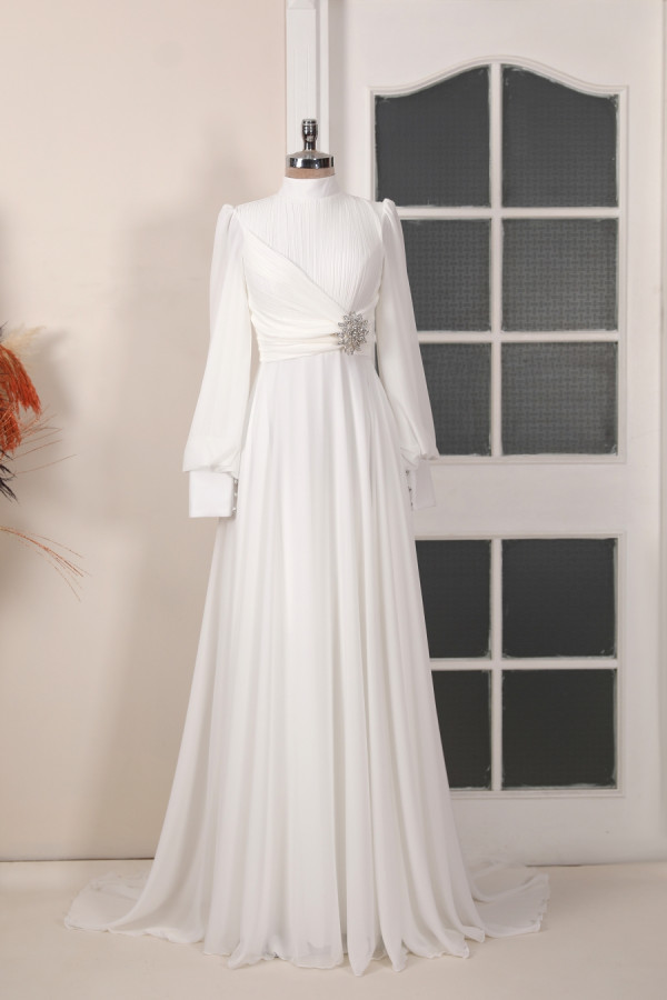 Valeria Evening Dress - White