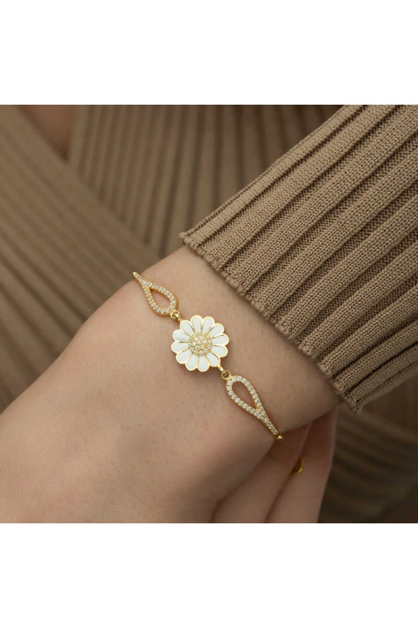 ​Gümüş Gold Papatya Bileklik