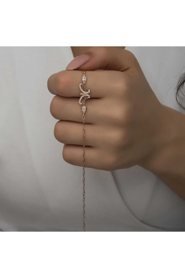 ​Gümüş Rose Kelebek Kadın Bileklik
