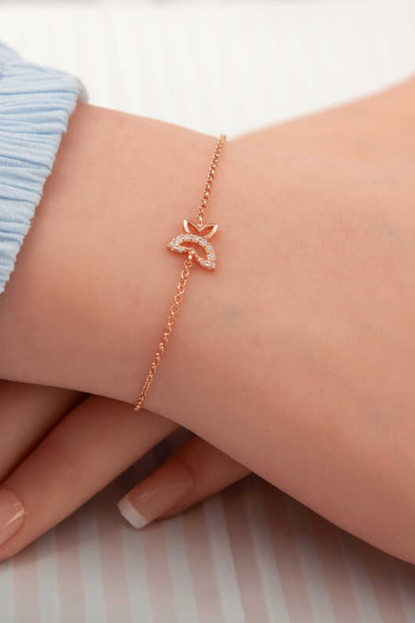 ​Gümüş Rose Kelebek Kadın Bileklik