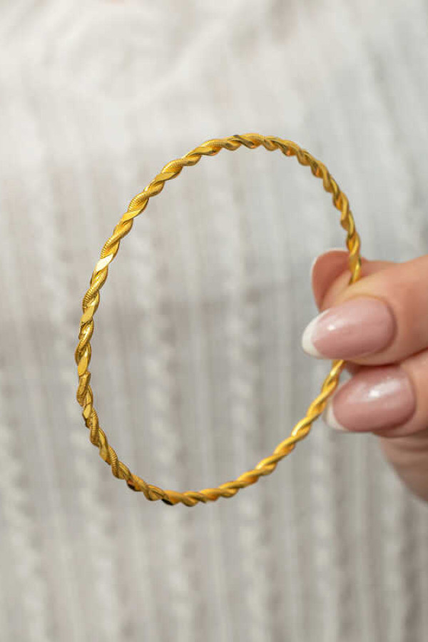 Gümüş Gold İkili Burgu Kadın Bilezik