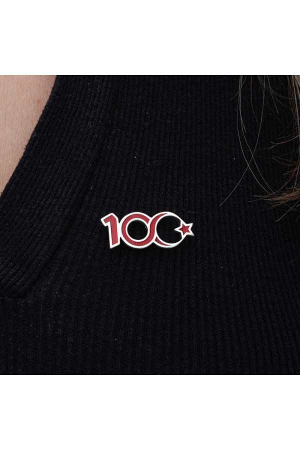 Gümüş Ay Yıldız 100.Yıl Rozet