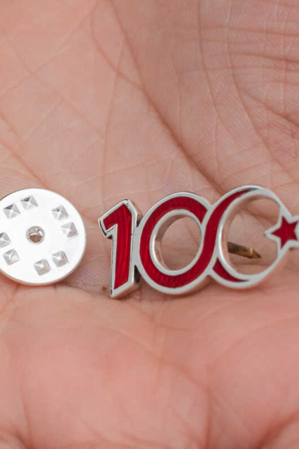 Gümüş Ay Yıldız 100.Yıl Rozet