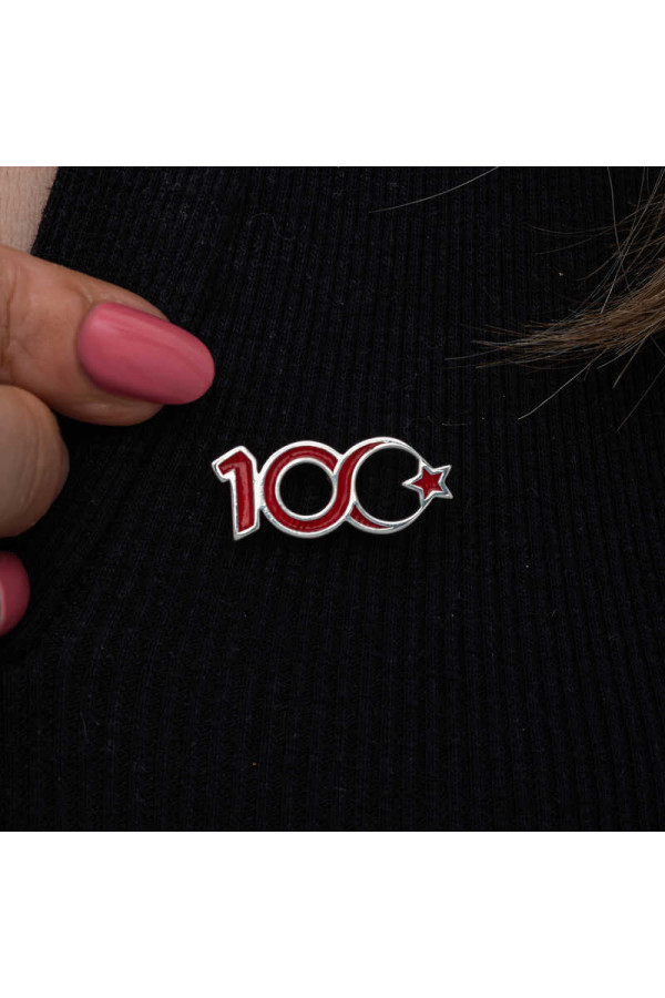 Gümüş Ay Yıldız 100.Yıl Rozet