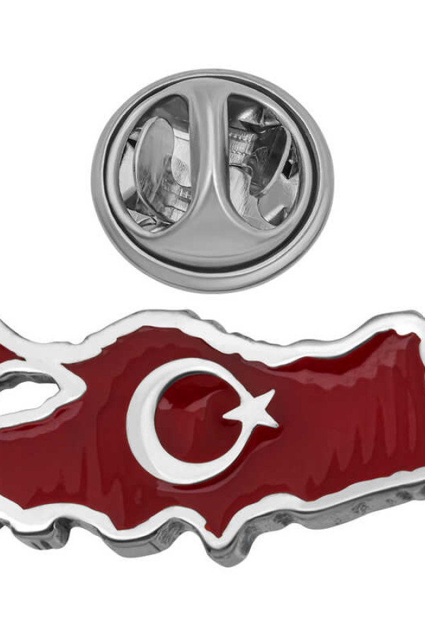 Gümüş Türkiye Haritası Rozet