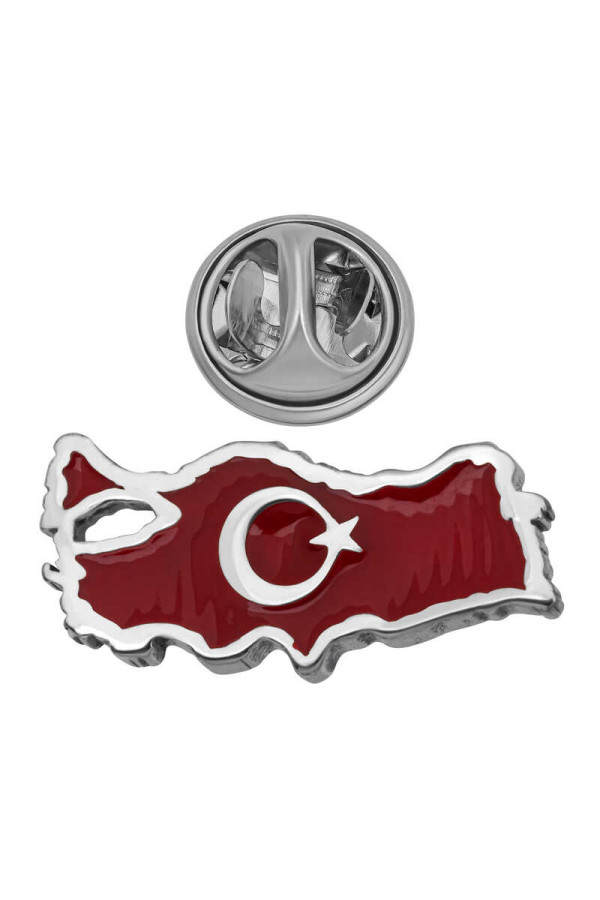 Gümüş Türkiye Haritası Rozet
