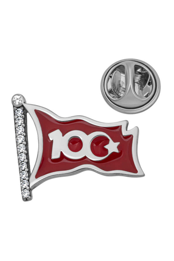 Gümüş Ay Yıldız 100.Yıl Rozet