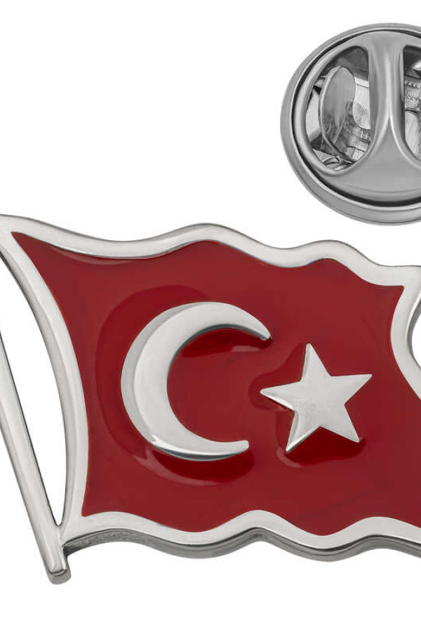 Gümüş Türk Bayrağı Rozet