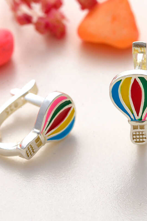 Gümüş Kapadokya Balon Çocuk Küpesi