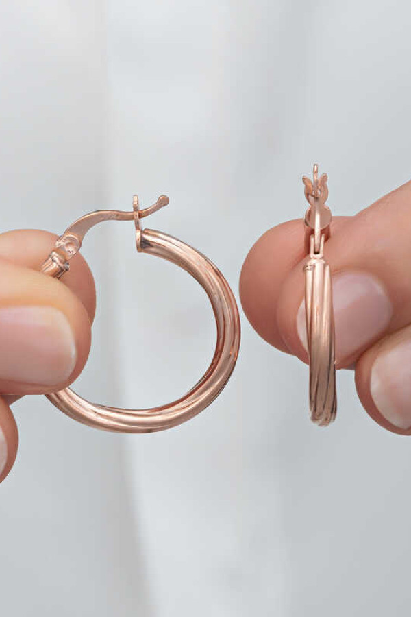 Gümüş Rose 3 mm Burgu Şarnel Küpe
