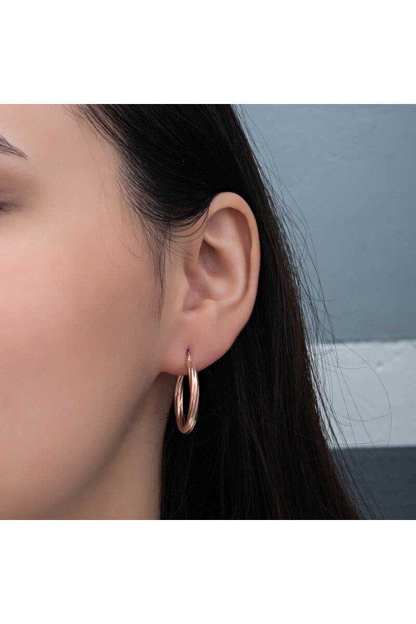 Gümüş Rose 3 mm Burgu Şarnel Küpe