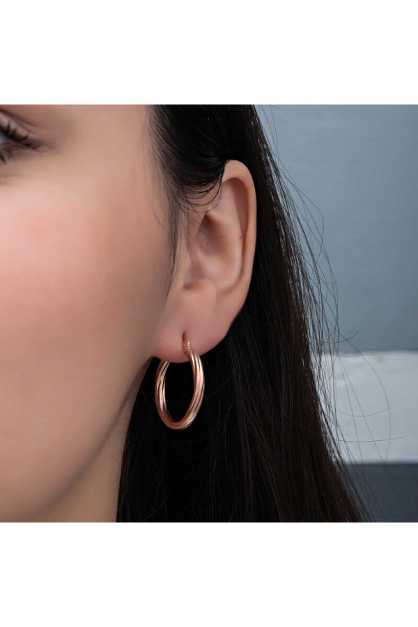 Gümüş Rose 3 mm Burgu Şarnel Küpe