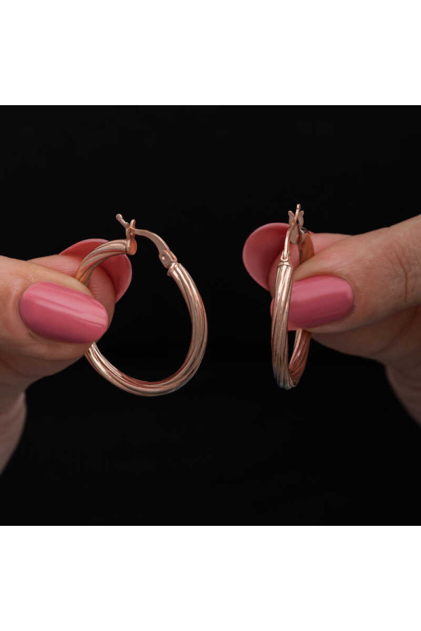Gümüş Rose 3 mm Burgu Şarnel Küpe