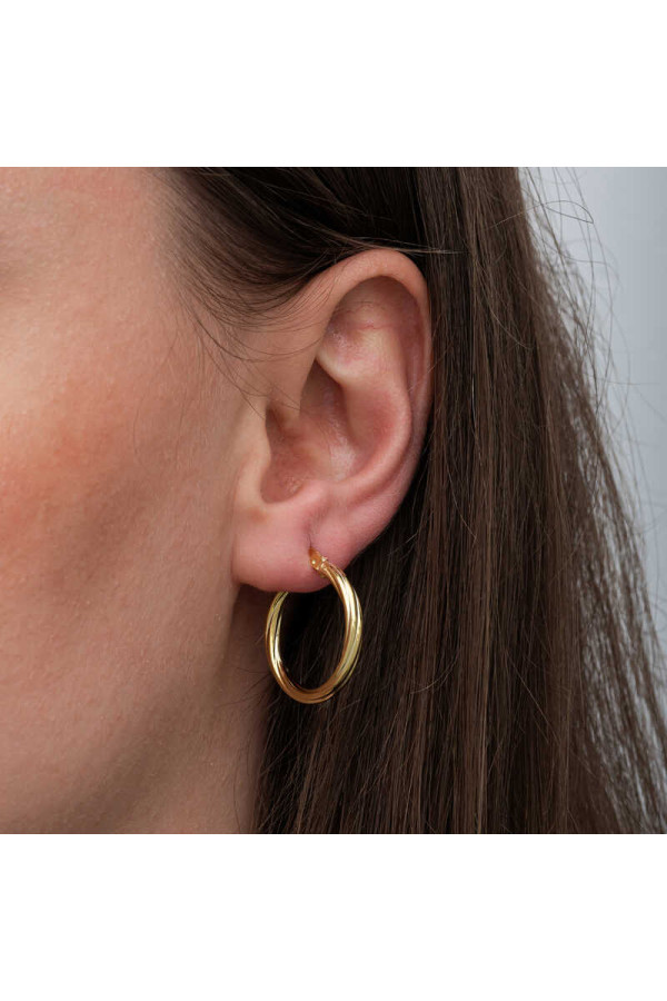 Gümüş Gold 3 mm Burgu Şarnel Küpe