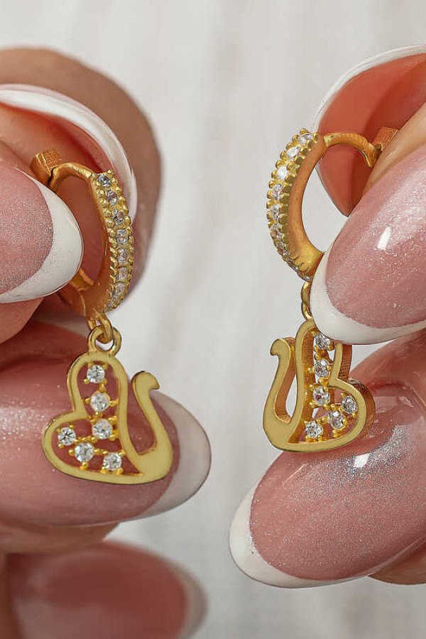 Gümüş Sallantılı Gold Kuğu Kadın Küpe