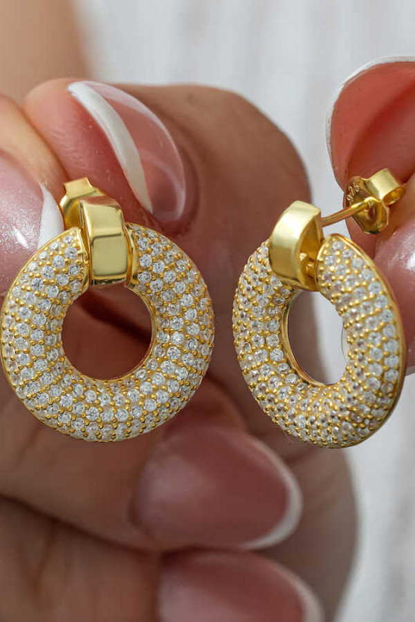 Gümüş Halka Gold Kadın Küpe