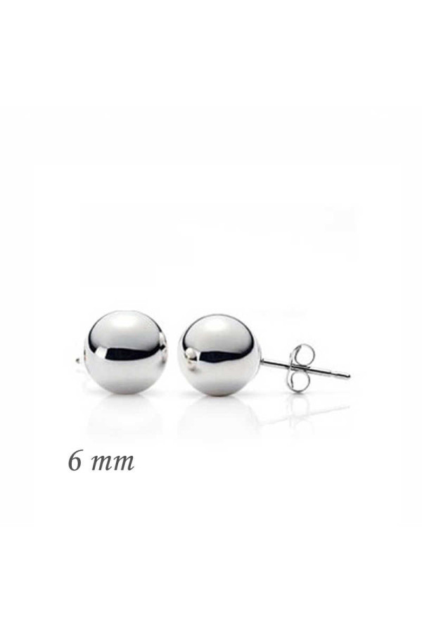 Gümüş Top Küpe - 6 mm