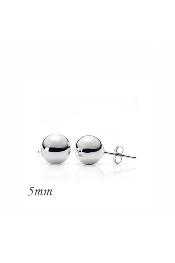 Gümüş Top Küpe - 5 mm