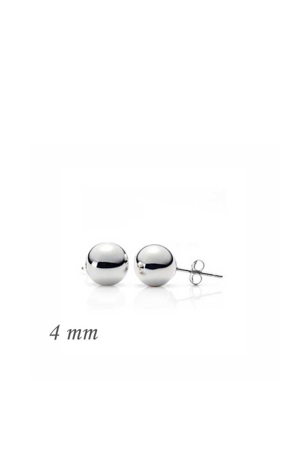 Gümüş Top Küpe - 4 mm