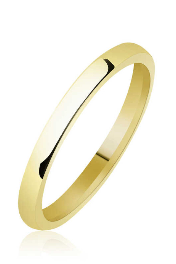 2 mm Düz Bombeli Gold Gümüş Alyans 2 mm Düz Bombeli Gold Gümüş Alyans
