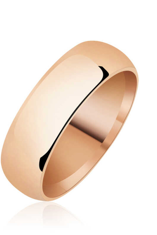 6 mm Düz Bombeli Rose Gümüş Alyans