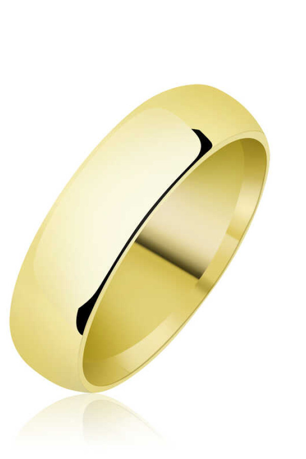 5 mm Düz Bombeli Gold Gümüş Alyans 5 mm Düz Bombeli Gold Gümüş Alyans
