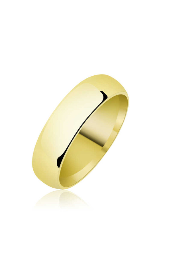 5 mm Düz Bombeli Gold Gümüş Alyans