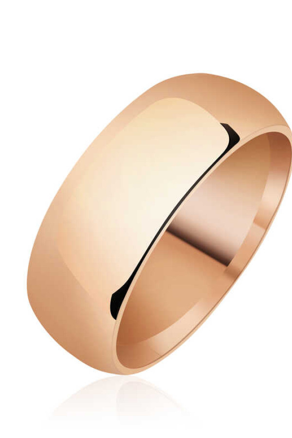 8 mm Düz Bombeli Rose Gümüş Alyans