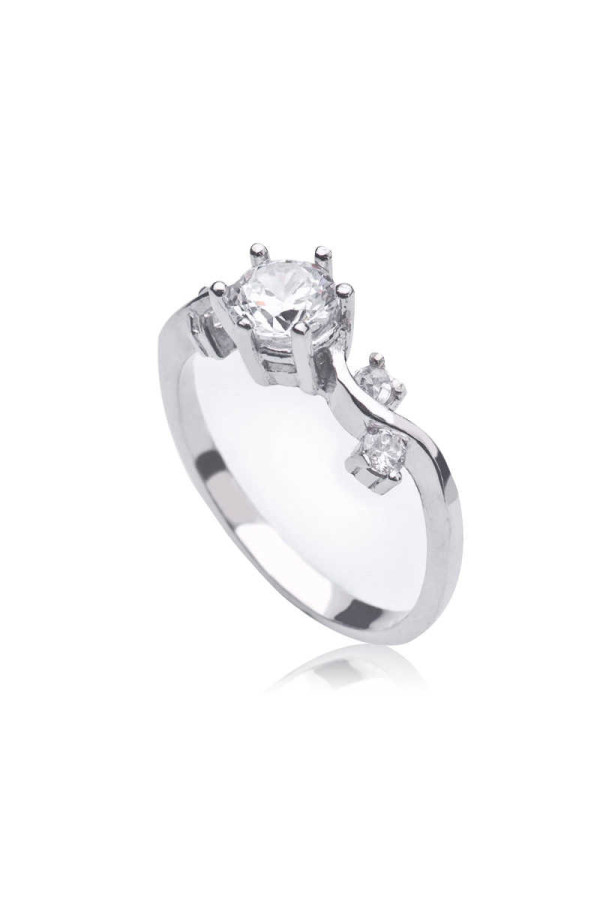 Gümüş Tek Taş Bayan Yüzük