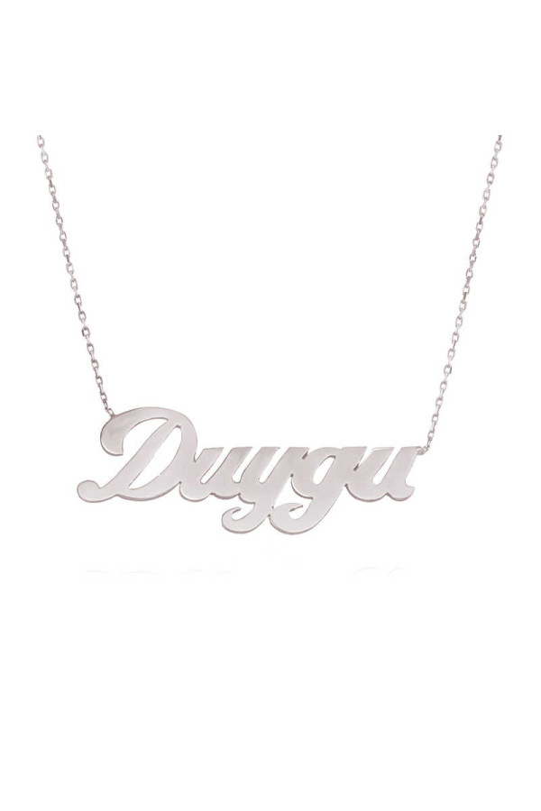 Gümüş Kişiye Özel İsimli Bayan Kolye