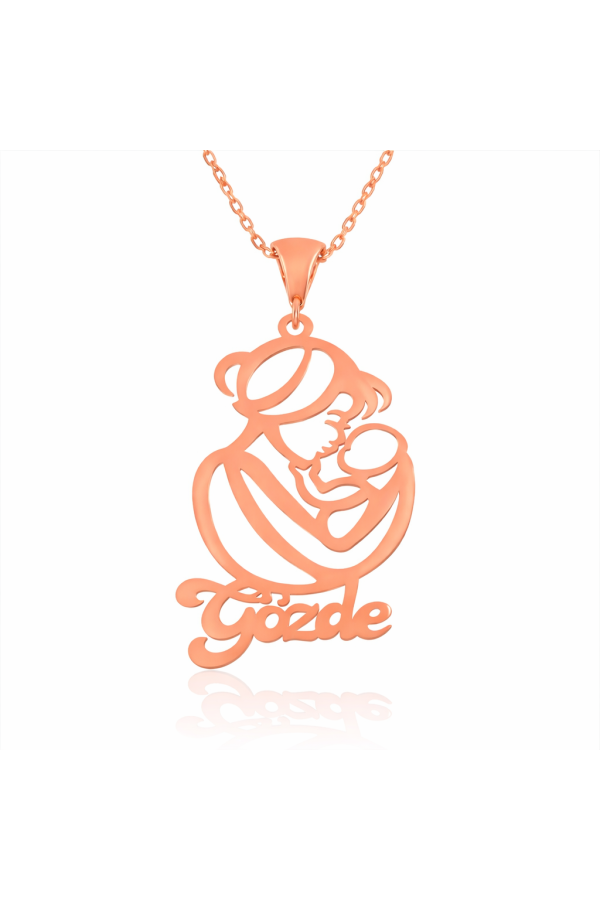 Gümüş Rose İsimli Anne Çocuk Sevgisi İsimli Kolye