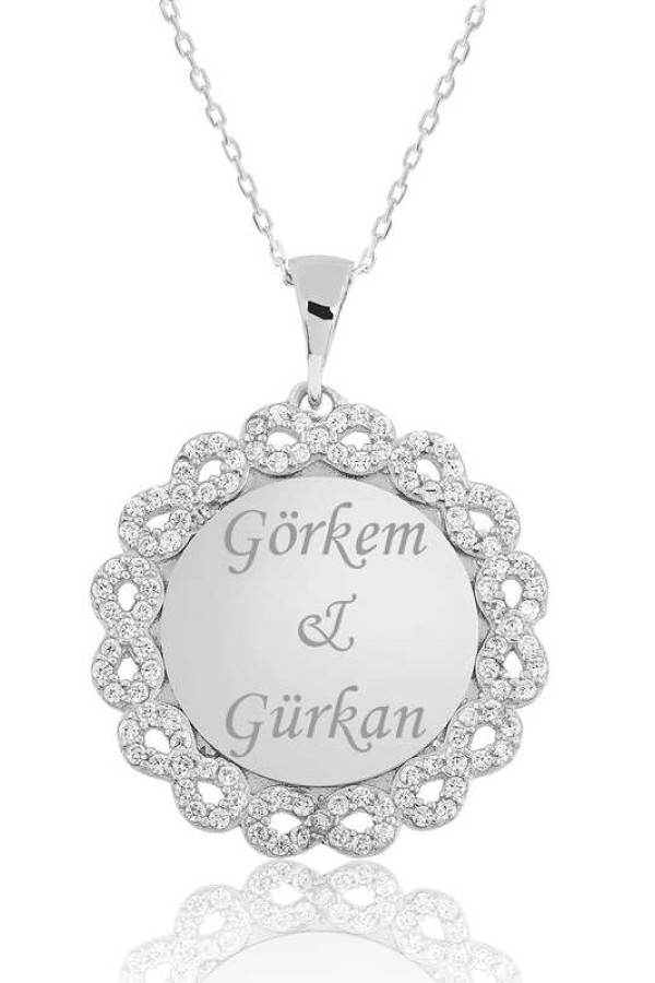 Gümüş Kişiye Özel Sonsuzluk İsimli Kolye