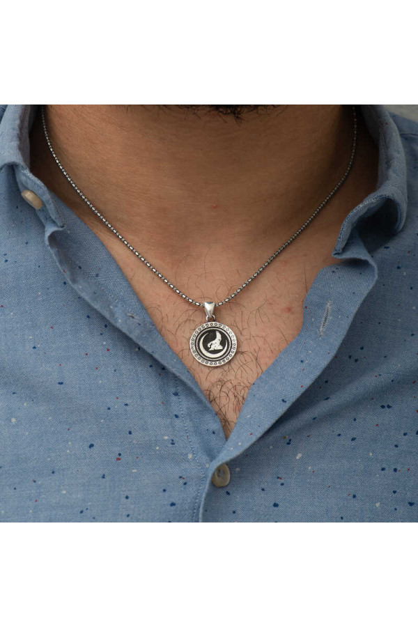 ​​Gümüş Hilal Bozkurt Kolye