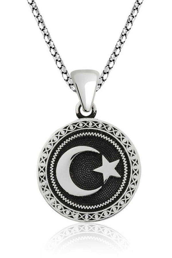 Gümüş Ay Yıldız Kolye