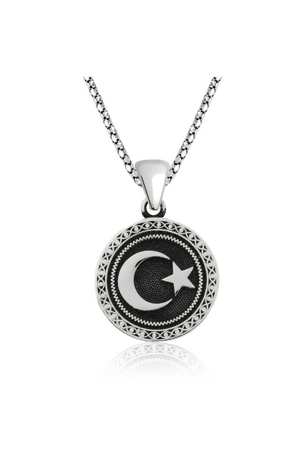 Gümüş Ay Yıldız Kolye