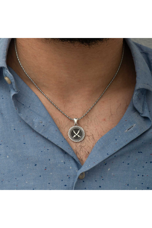​Gümüş Zülfikar Kılıcı Desenli Kolye
