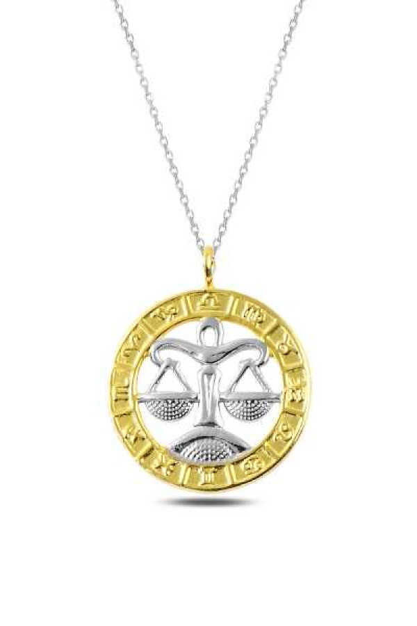 ​Gümüş Gold Terazi Burcu Kolye