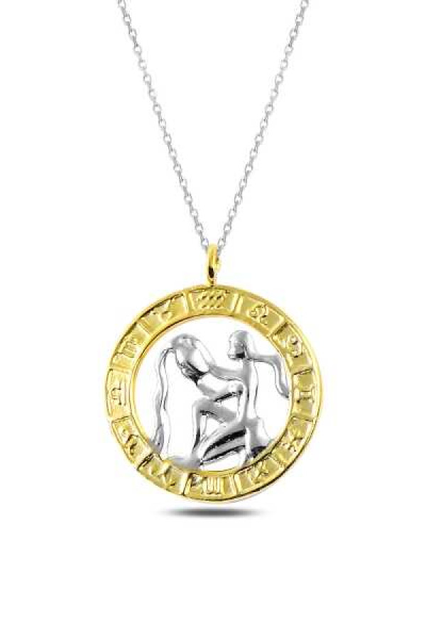 ​Gümüş Gold Kova Burcu Kolye