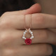 ​​Gümüş Rose Kırmızı Gül Kolye