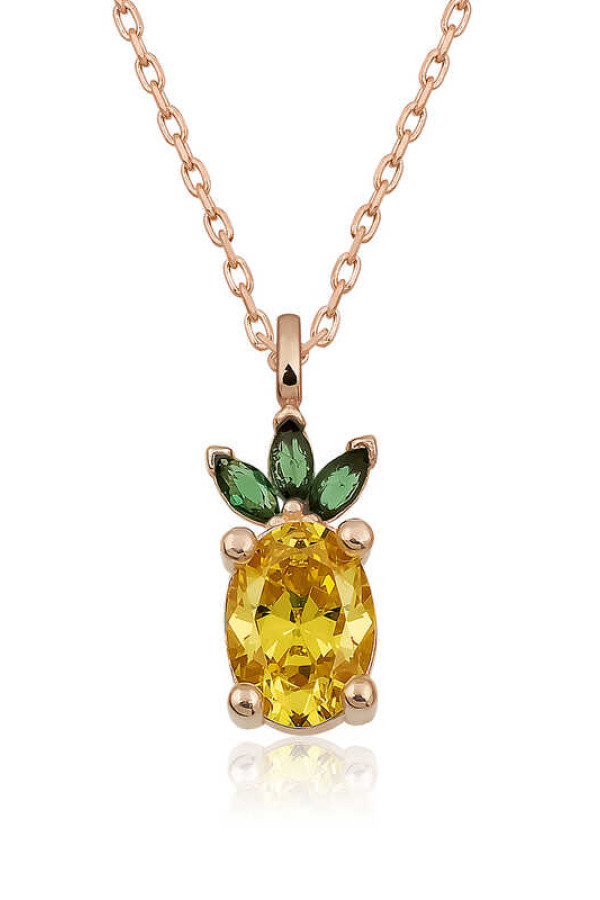 ​Gümüş Rose Ananas Figür Meyve Kolye